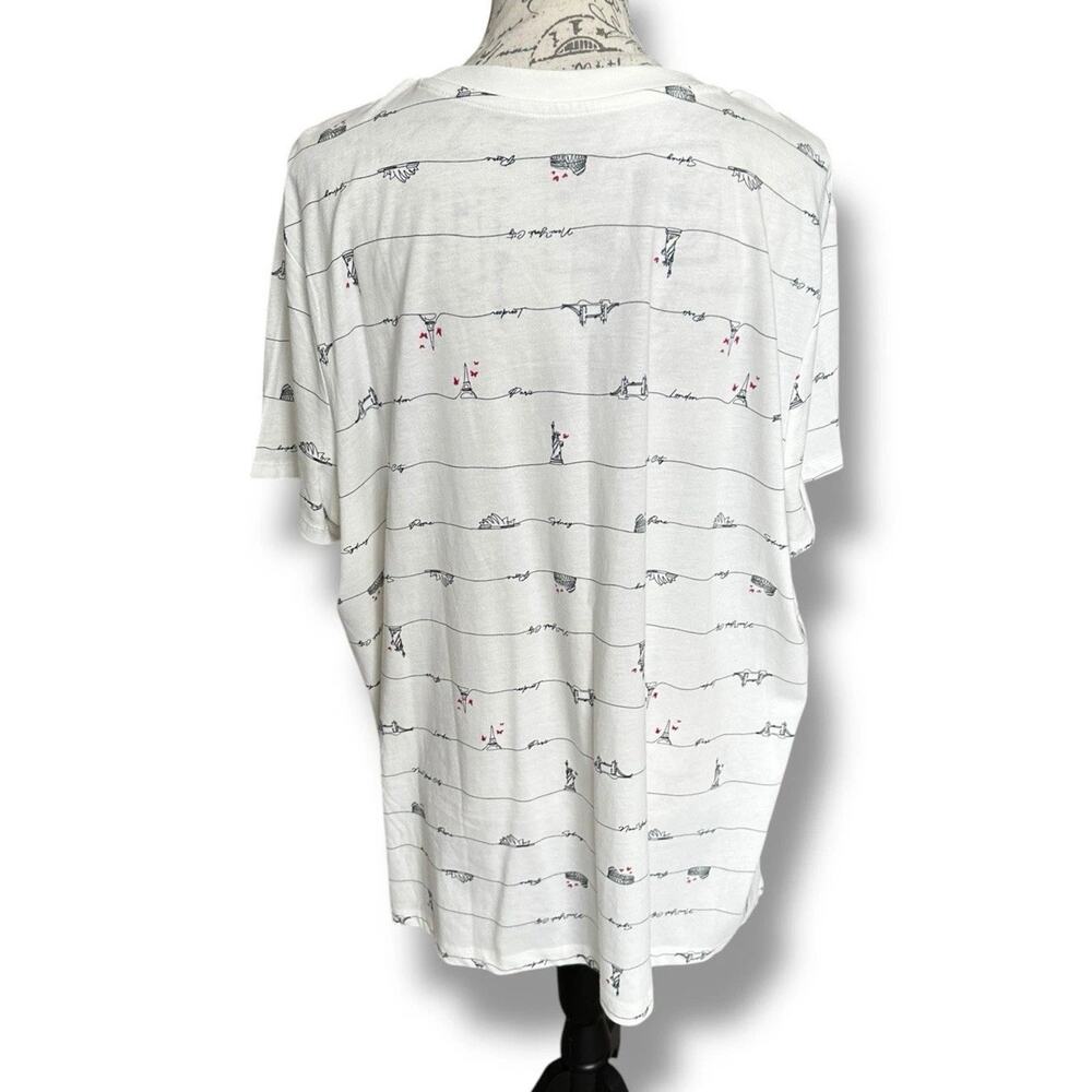 NWOT Primark Cares 100% Cotton Crewneck T-shirt Micro Landmarks T-shirt 2XL - Picture 3 of 7